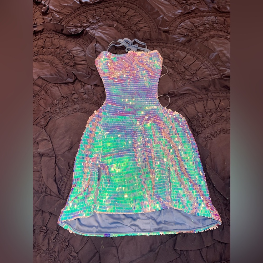 Dolls Kill Iridescent Sequin Mini Dress